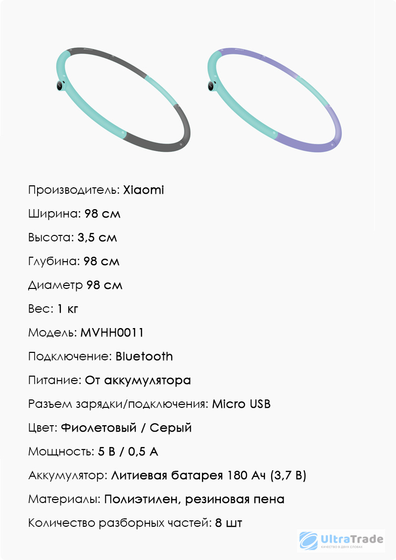 Умный складной обруч Xiaomi Move It Smart Thin Waist Hula Hoop Grey ...