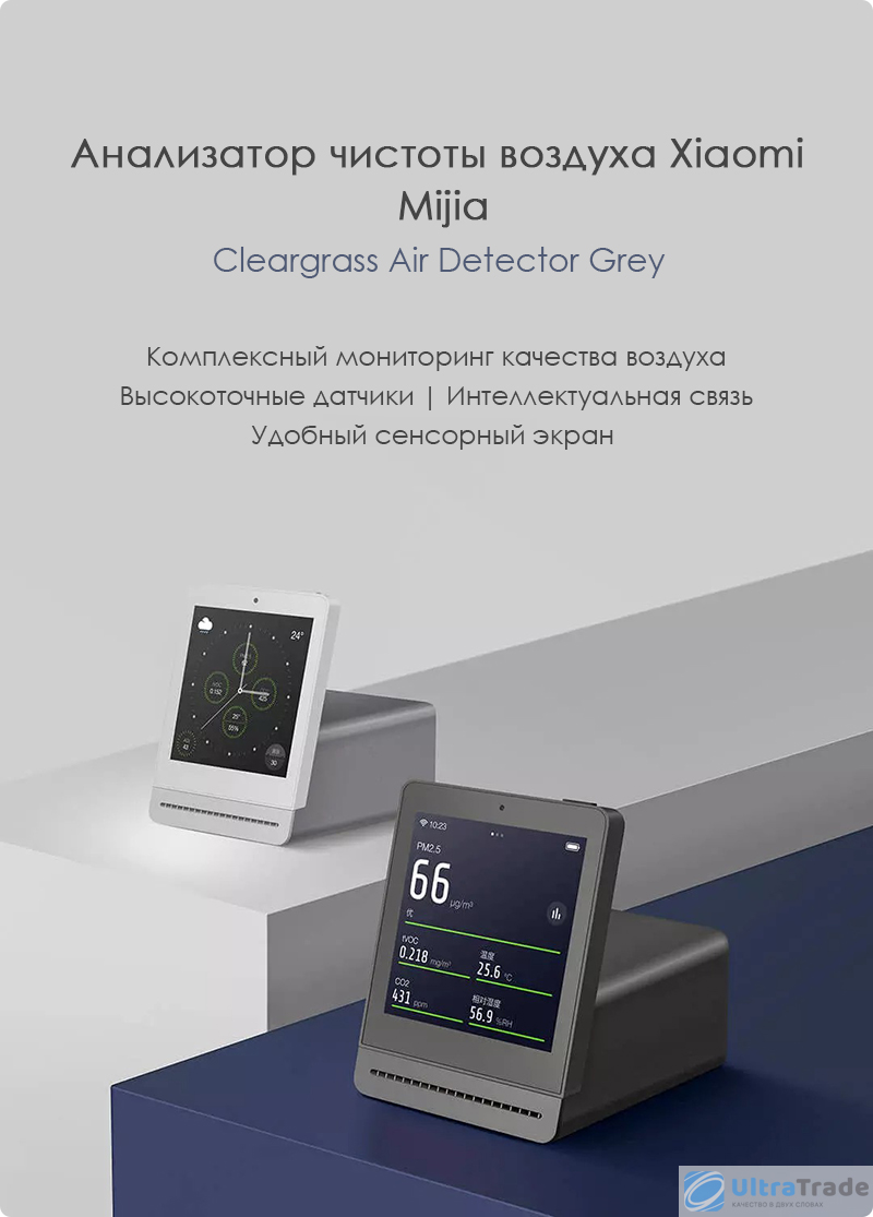 Анализатор чистоты воздуха Xiaomi Mijia Cleargrass Air Detector Grey ...