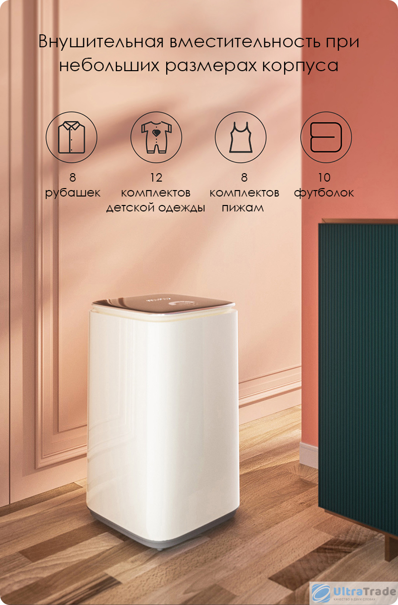 Стиральная машина с вертикальной загрузкой Xiaomi MiniJ Wheel Washing Machine Pro 80 High