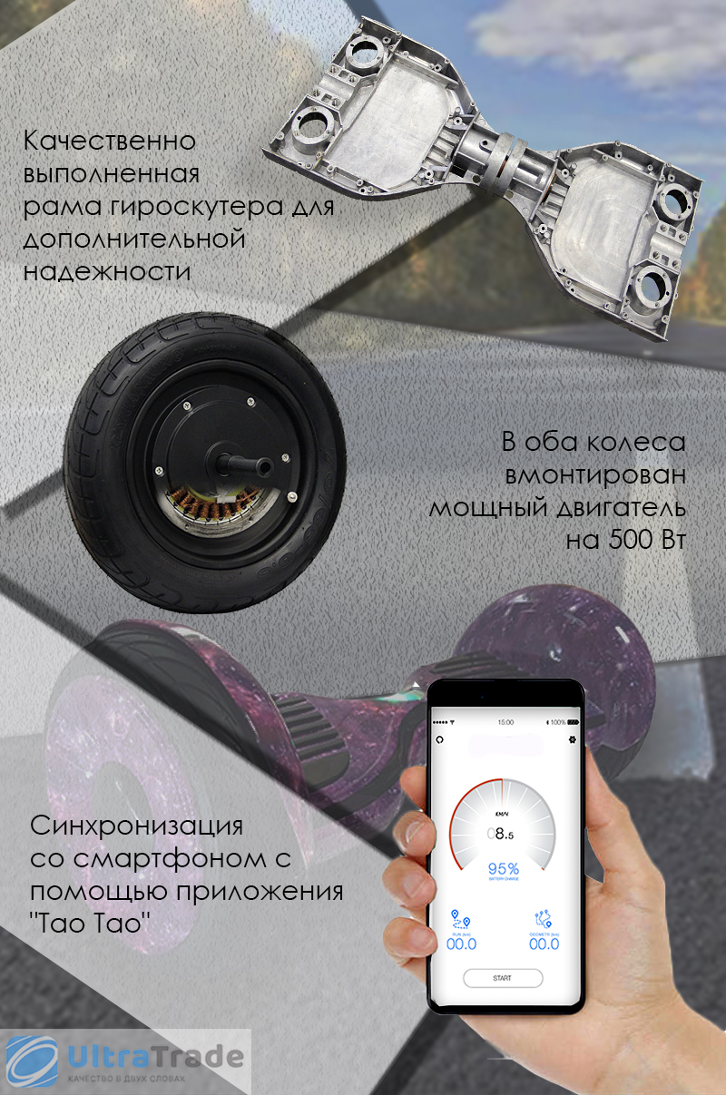 Smart Balance PRO PREMIUM 10.5 V2 (APP + самобаланс) Граффити Фиолетовый