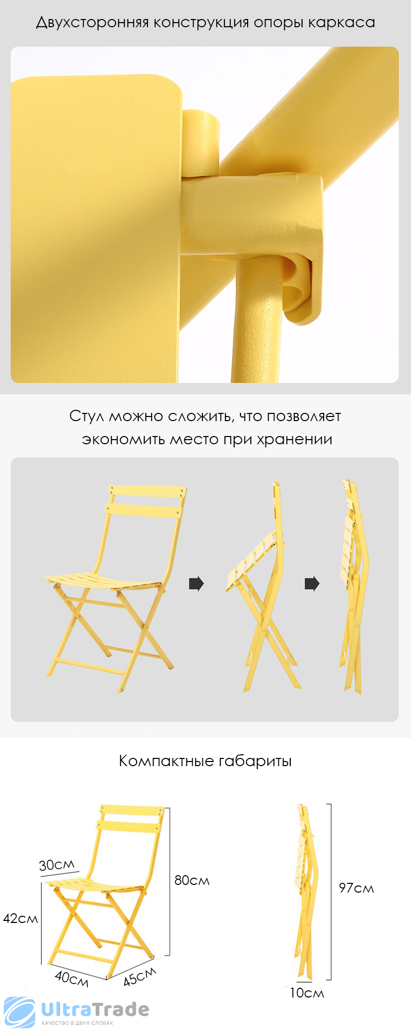 Стул складной Xiaomi MWH Colorful Folding Chair Yellow