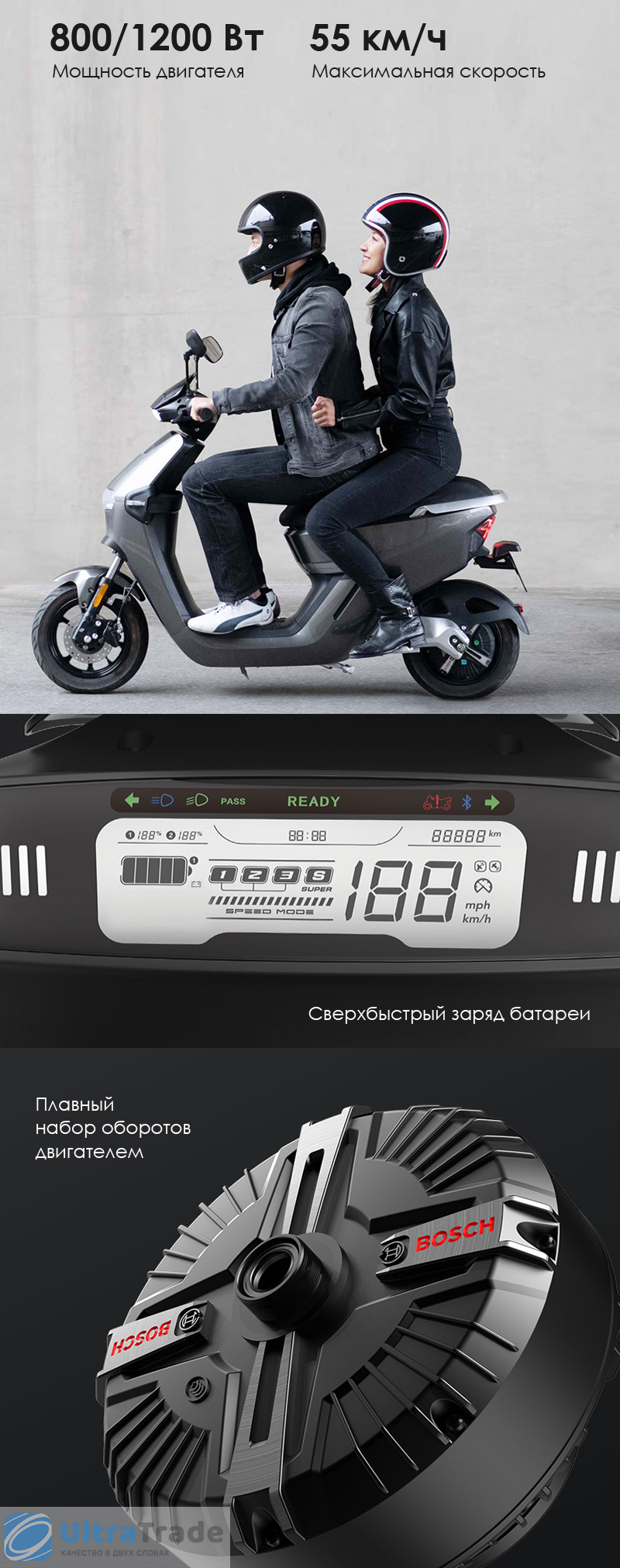 Электроскутер Xiaomi Molinks Electric Motorcycle Enjoy Version 800 Вт White