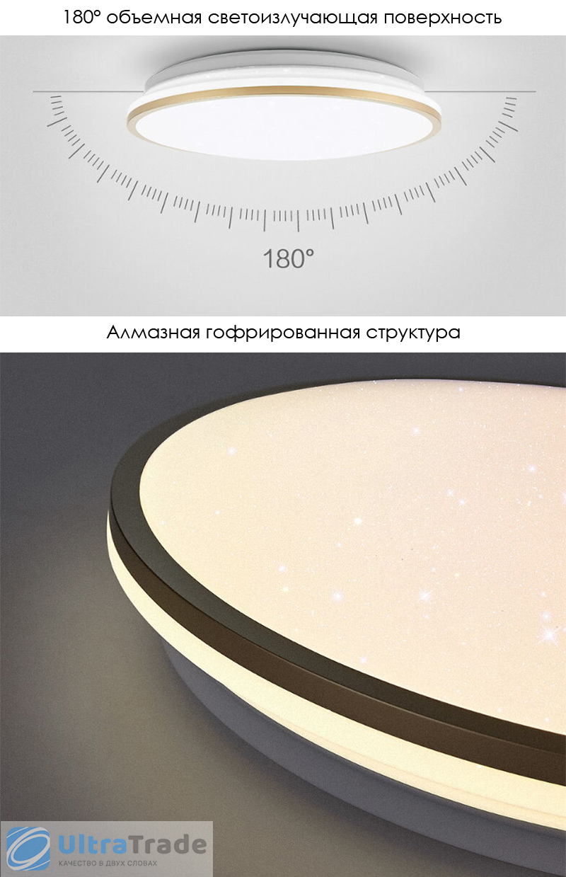 Умный потолочный светильник Xiaomi HuiZuo White Bon Temps Rectangular 960 мм Elephant Tooth White