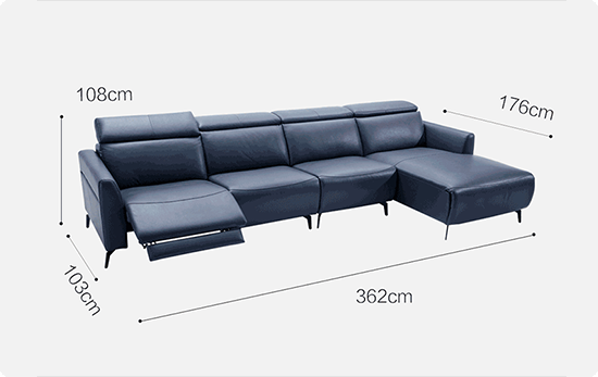 Умный диван-реклайнер на 4 места Xiaomi 8H Master Intelligent ElectricCombination Sofa Roman Blue Four Persons левая сторона (DS Pro) купить поцене 199 900 руб. в интернет-магазине UltraTrade
