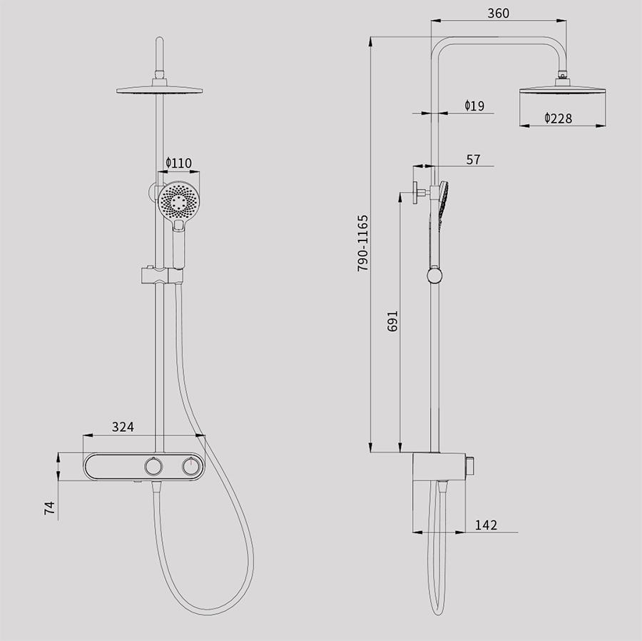 Душевая стойка Xiaomi Diiib Future-O Shower (DXLY005) купить по цене 16 ...