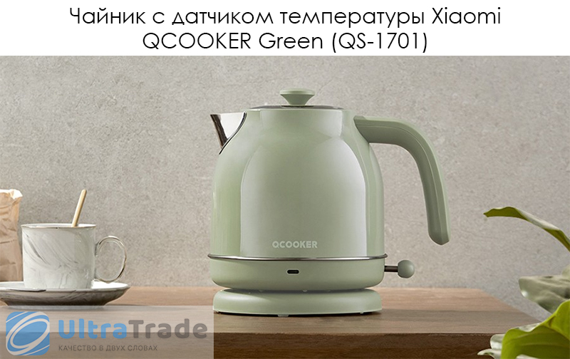 Чайник с датчиком температуры Xiaomi QCOOKER Green (QS-1701)