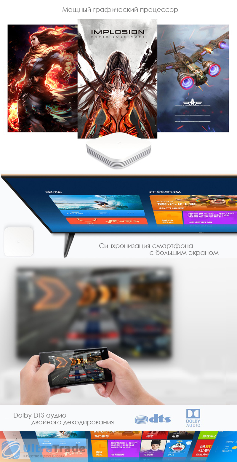 Медиаплеер Xiaomi Mi Box 3 Enhanced Edition (Русское меню)
