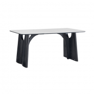 Обеденный стол со столешницей из керамогранита Xiaomi Linsy Modern Sintered Stone Dining Table 1.4 m Black/White (YZ5R-A)