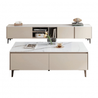 Комплект журнальный столик и тумба под телевизор 200 см Xiaomi Linsy Set Of Coffee Table And TV Stand Cream/White (SK4L-A+SK4M-A)