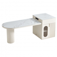 Обеденный выдвижной стол с индукционной плитой со столешницей из керамогранита Xiaomi Linsy Pull-Out Dining Table With Induction Hob 1.75 - 2.20m