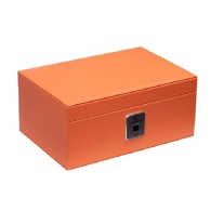 Электронный сейф для ювелирных украшений Xiaomi CRMCR Jewelry Storage Box Made Of Kaling Leather Big Size Orange