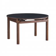 Круглый обеденный раздвижной стол со столешницей из керамогранита Xiaomi Linsy Telescopic Dining Table Sintered Stone 1.3х1.3 m/0.82х0.76 m Brown/Black (LH261R3-B)