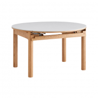 Круглый обеденный раздвижной стол со столешницей из керамогранита Xiaomi Linsy Telescopic Dining Table Sintered Stone 1.3х1.3 m/0.82х0.76 m Raw Wood (LH261R3-A)