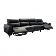 Диван-реклайнер на 4 места Xiaomi 8H Milan Real Zero Leather Electric Sofa Against The Wall 3400 mm Milan Black (B15)