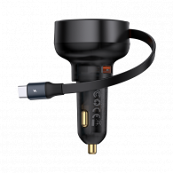 Автомобильное зарядное устройство Baseus Car Charger Retractable Cable USB+Type-C 60W (CCTXP-UC)