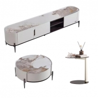 Комплект журнальный столик, приставной столик и тумба под телевизор 200 см Xiaomi Linsy Set Of Coffee Table, Side Table And TV Stand Pandora Rock Board (NV2L-B1+ NV1J-B1+ NV1M-B)