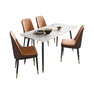 Комплект обеденной мебели Стол 1.4 м и 4 стула Xiaomi Lin's Wood Light Luxury Table and Four Chairs White&Black (JI1R-A+LS073S4-A)