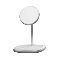 Беспроводное зарядное устройство Baseus Swan Magnetic Desktop Bracket Wireless Charger For iPhone 12 Standard Version 15W White (BS-W519)