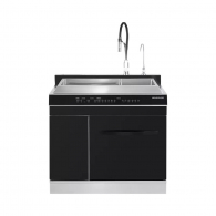Модульная кухонная мойка с посудомоечной машиной Xiaomi Mensarjor Smart Integrated Sink Dishwasher Integrated Cabinet Stainless Steel Double Tank Flagship Model (версия с ультразвуковой очисткой, очистителем воды и измельчителем отходов) (JJS-90S02U-DWF)