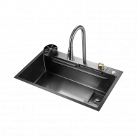 Многофункциональная кухонная мойка Xiaomi Mensarjor Raindance Waterfall Double Ladder Nano Sink 750х450 cm (TS7545B-A1NH) (с выдвижным смесителем)