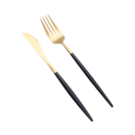 Набор столовых приборов вилка и нож Xiaomi Huaqingge Western Food Knife and Fork Black/Gold