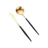 Набор столовых приборов ложка и нож Xiaomi Huaqingge Western Food Knife and Spoon Black/Gold