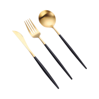 Набор столовых приборов ложка вилка и нож Xiaomi Huaqingge Western Food Knife Fork and Spoon Black/Gold