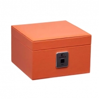 Электронный сейф для ювелирных украшений Xiaomi CRMCR Jewelry Storage Box Made Of Kaling Leather Small Size Orange