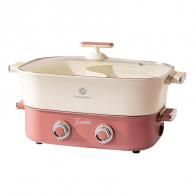 Многофункциональная электрическая кастрюля Xiaomi Liven Multifunctional Split Dual Control Electric Hot Pot 6.5L Desert Red (DHG-689BY)