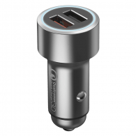 Автомобильное зарядное устройство на 2 USB Xiaomi 70mai Metal Dual-Port Car Charger Silver (Midrive CC02)