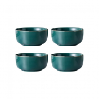 Набор из глубоких керамических тарелок Xiaomi SONGFA Hand-painted Set of Ceramic Dishes Malachite Green 4 прибора
