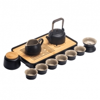 Керамический чайный сервиз Xiaomi Zesee Kungfu Ceramic Tea Set Shanggong Black 12 приборов (чайник с ручкой сверху)