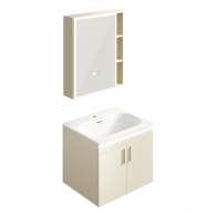 Комплект мебели для ванной комнаты с умным зеркалом Xiaomi HiGold Smart Sensor Mirror Cabinet Set Wood Cream 600 mm (умное зеркало + встроенная раковина + настенный шкаф)