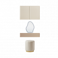 Комплект Туалетный столик с зеркалом пуф навесной шкаф  Xiaomi Linsy Light Luxury Cream Style Makeup Table Mirror 0.8m (TO1C-A + 01-A + JF2H-A + TO8G-A)