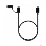 Кабель Xiaomi OTG MicroUSB с переходником на Type-C 50 см Black