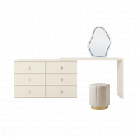 Комплект Туалетный столик зеркало пуф и комод Xiaomi Linsy Light Luxury Cream Style Makeup Table Mirror (TO2E-A + TO1V-A + JF2H-A + 01-A)