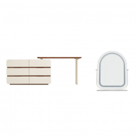 Туалетный столик с 6 ящиками и зеркалом Xiaomi Linsy Dressing Table With Six Drawers And Mirror Walnut/White (YF1C-B+O05-A)