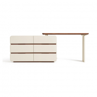 Туалетный столик с 6 ящиками Xiaomi Linsy Dressing Table With Six Drawers Walnut/White (YF1C-B)