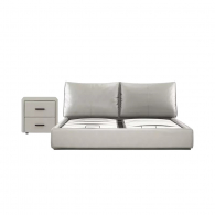 Двуспальная кровать с подъемным механизмом Xiaomi Yang Zi Look Souffle Leather Storage Bed Set 1.8 m Light Grey (1 тумбочка в комплекте)