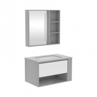 Комплект мебели для ванной комнаты Тумба, Керамическая раковина, Навесной шкаф Xiaomi Diiib Rock Board Bathroom Cabinet Drawer Storage 800mm