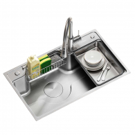 Многофункциональная кухонная мойка со смесителем Xiaomi HIGOLD LD Series Dual-Stage Pull-Out Single Sink 700х480mm (956164 + 980099)