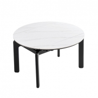 Стол обеденный раздвижной со столешницей из керамогранита Xiaomi Linsy Rock Slab Dining Table Retractable 1.3 m  Black/White (LS437R1-A1)