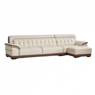 Угловой диван с правым шезлонгом Xiaomi Linsy Modern Leather Sofa Row+Right Chaise 3460 mm Beige/Brown (PS236-A)