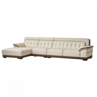 Угловой диван с правым шезлонгом Xiaomi Linsy Modern Leather Sofa Row+Right Chaise 3610 mm Beige/Brown (PS236-A)