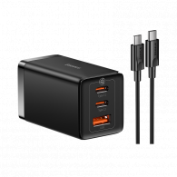 Сетевое зарядное устройство Baseus GaN5 Pro Fast Charger 2C+U 65W CH Black (CCGAN65C5)