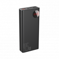 Внешний аккумулятор Baseus Bright Moon Digital Display 20000 mAh Quick Charge Power Bank 45W Black (BS-20KP04)