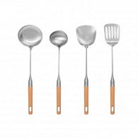 Набор кухонных принадлежностей Xiaomi Stainless Steel With Beech Handle 4 pieces