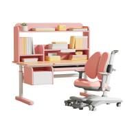 Набор детской мебели стол 1.2 m и стул Xiaomi Igrow Solid Wood Core Liftable Study Desk and Chair Set Pink (Changjie 8pro + 9pro)