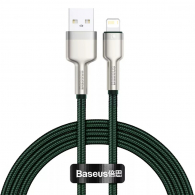 Кабель Baseus Cafule Series Metal Data Cable USB to iP 2.4A 1m Green (CALJK-A06)