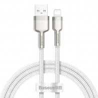 Кабель Baseus Cafule Series Metal Data Cable USB to iP 2.4A 1m White (CALJK-A02)